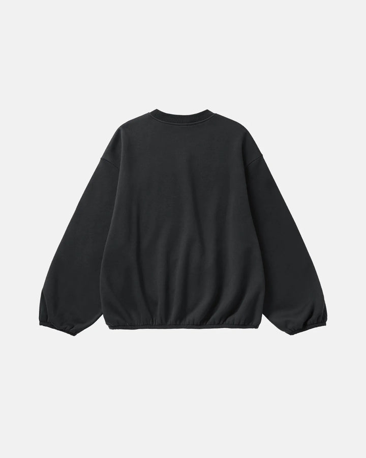 Women's boxy crewneck sweatshirt with long sleeves and elasticated hem