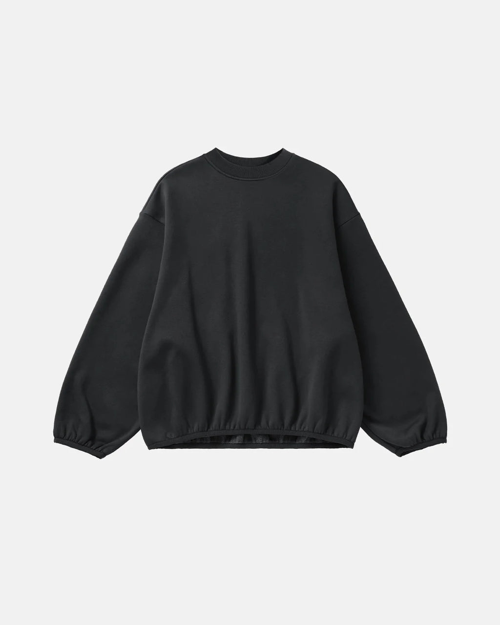 Women's boxy crewneck sweatshirt with long sleeves and elasticated hem