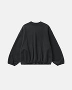 Women's boxy crewneck sweatshirt with long sleeves and elasticated hem