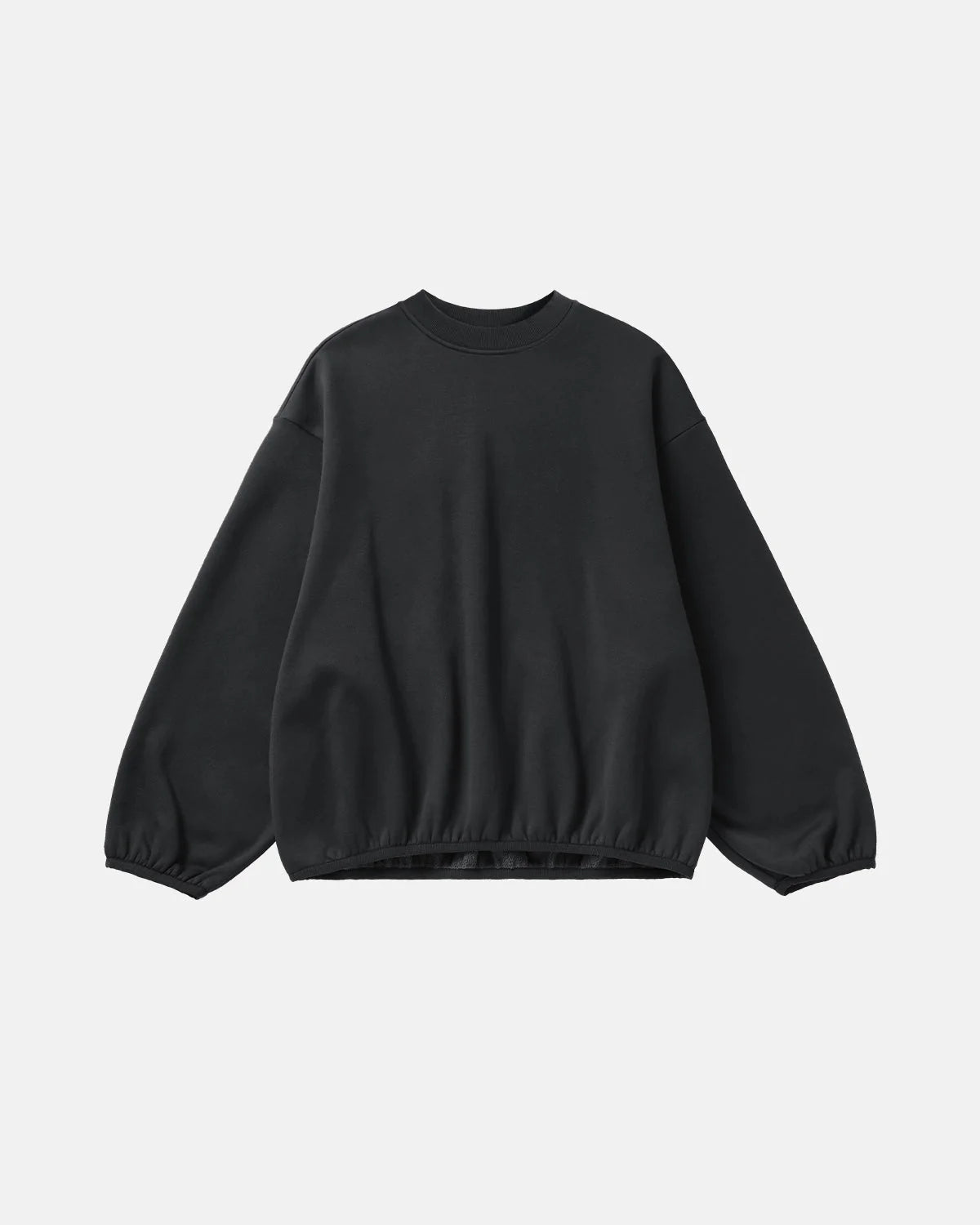 Women's boxy crewneck sweatshirt with long sleeves and elasticated hem