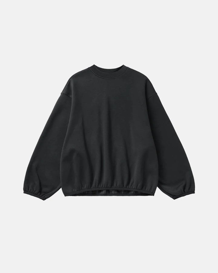Women's boxy crewneck sweatshirt with long sleeves and elasticated hem