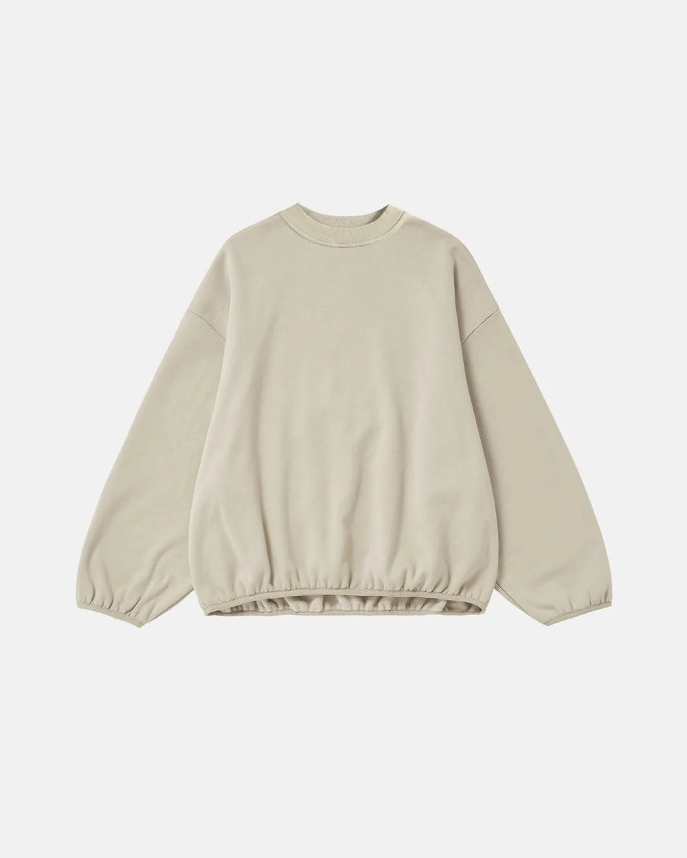 Women's boxy crewneck sweatshirt with long sleeves and elasticated hem