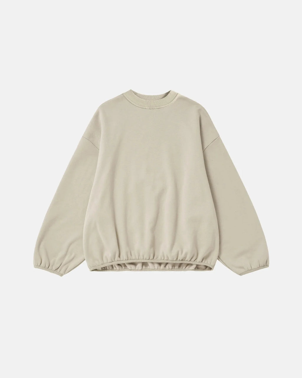 Women's boxy crewneck sweatshirt with long sleeves and elasticated hem