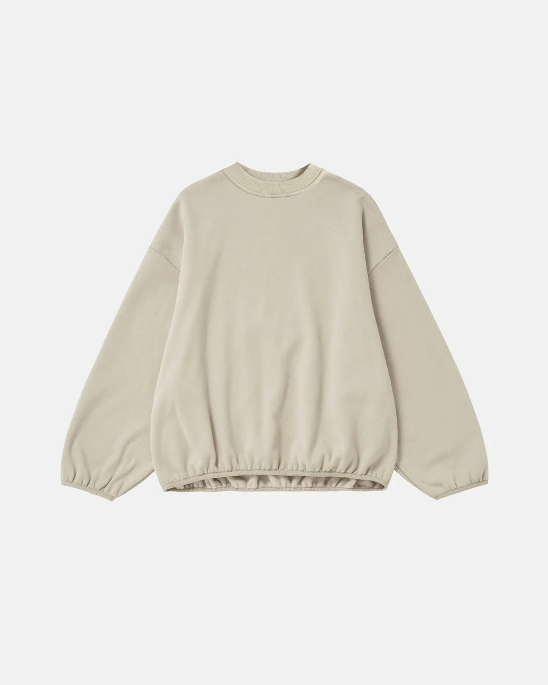 Women's boxy crewneck sweatshirt with long sleeves and elasticated hem