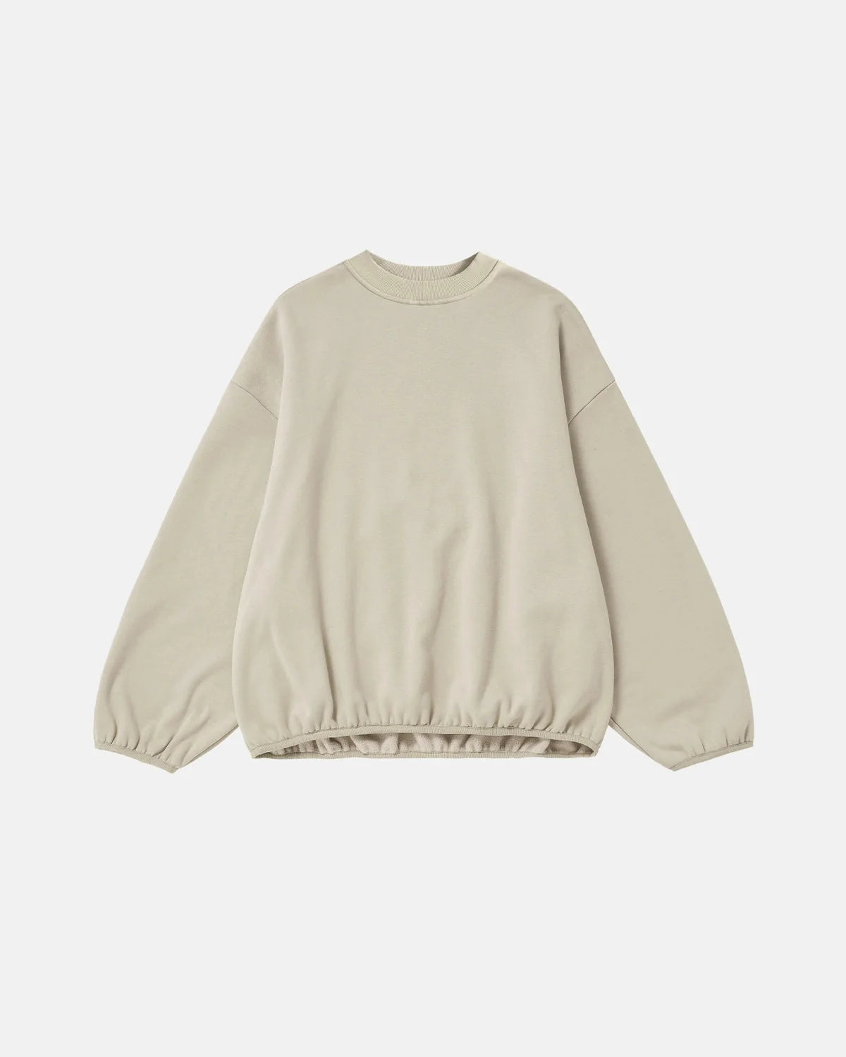 Women's boxy crewneck sweatshirt with long sleeves and elasticated hem