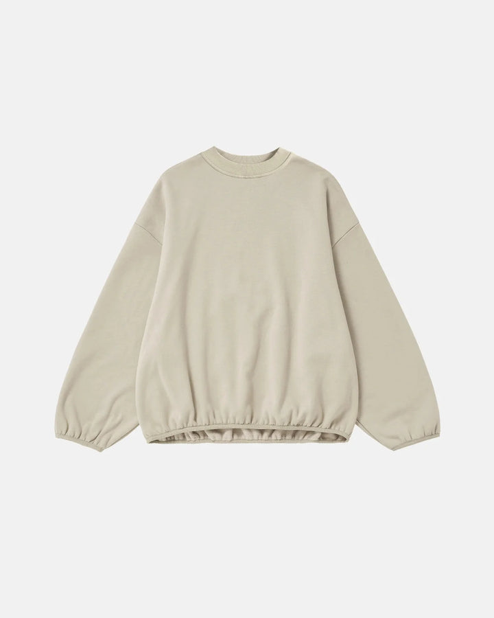Women's boxy crewneck sweatshirt with long sleeves and elasticated hem