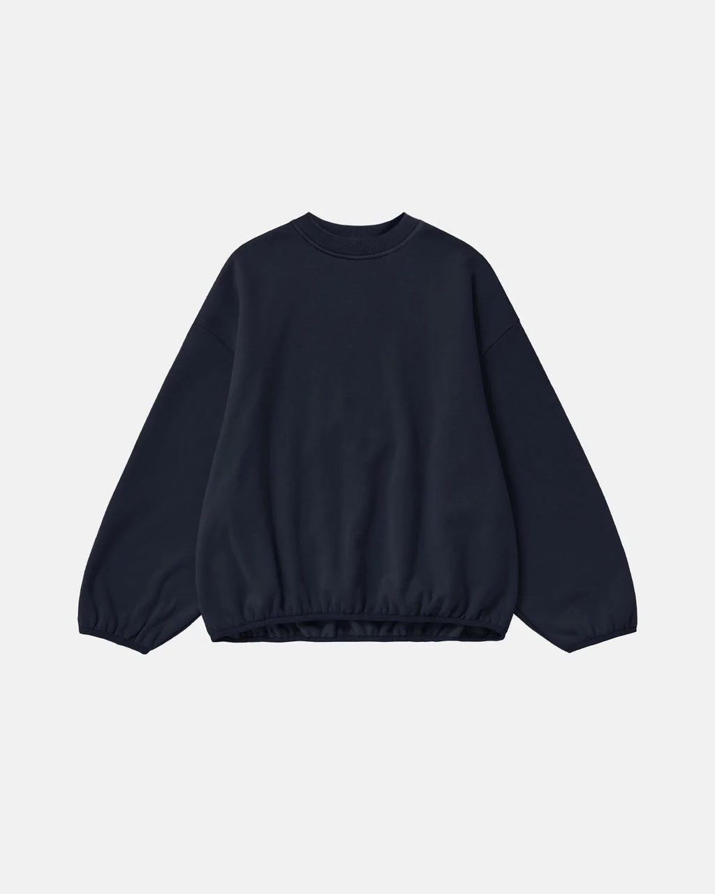 Women's boxy crewneck sweatshirt with long sleeves and elasticated hem