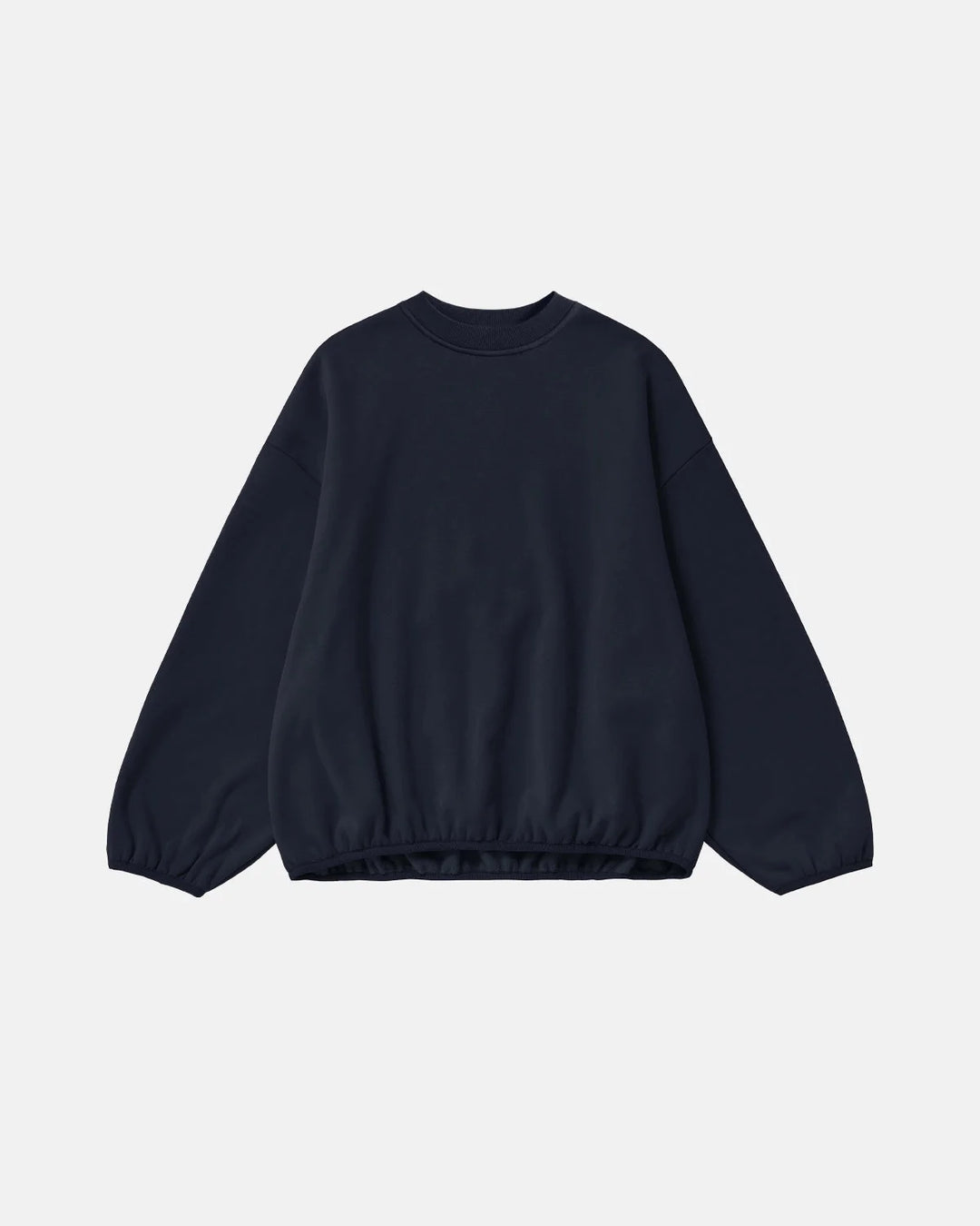 Women's boxy crewneck sweatshirt with long sleeves and elasticated hem
