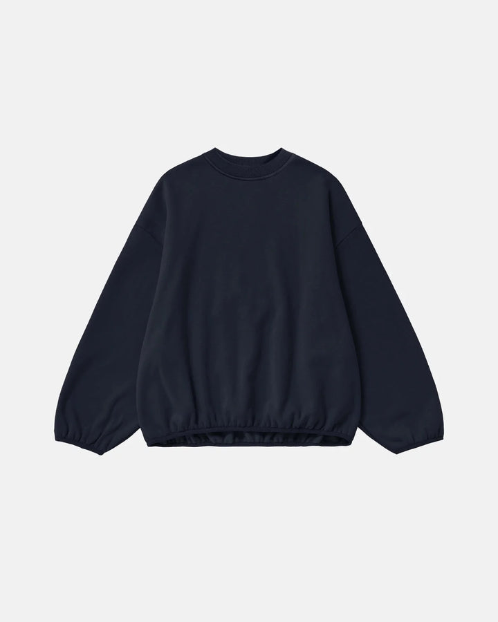 Women's boxy crewneck sweatshirt with long sleeves and elasticated hem