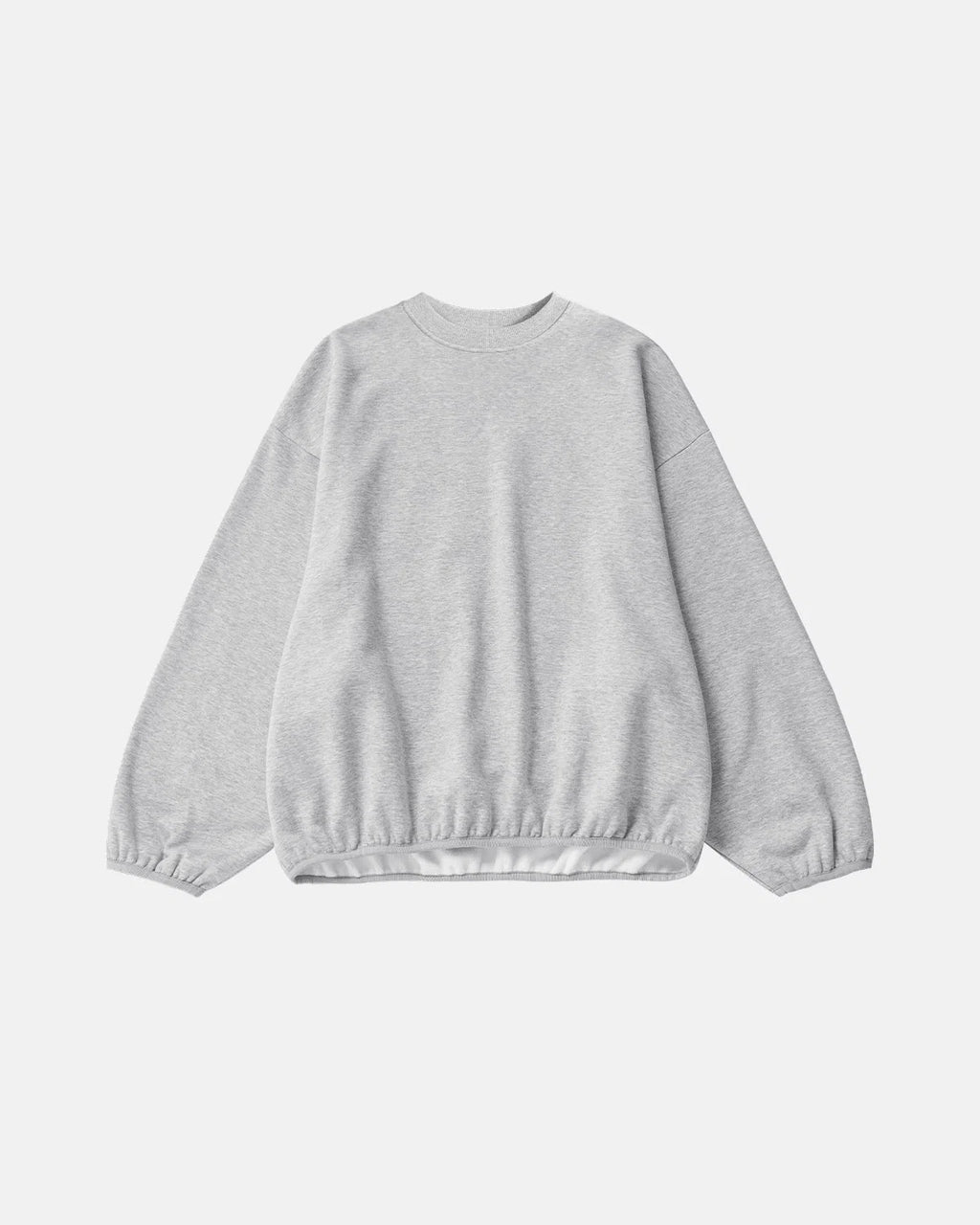 Women's boxy crewneck sweatshirt with long sleeves and elasticated hem