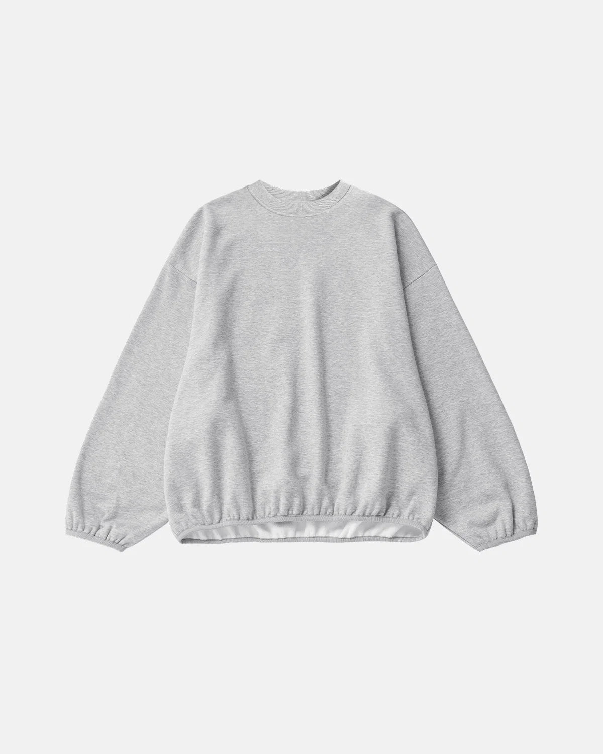 Women's boxy crewneck sweatshirt with long sleeves and elasticated hem