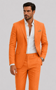 Men's tailored two-piece suit with notched lapels and matching trousers