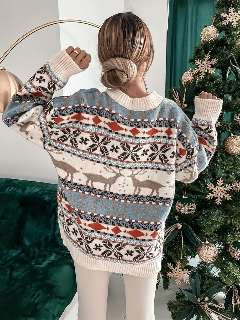 Women's Nordic Reindeer Christmas Jumper