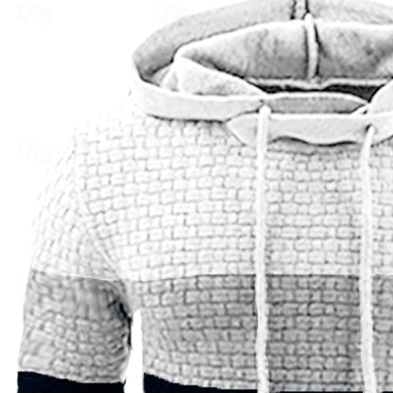 Men's Colour Block Waffle Hoodie