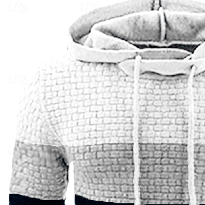 Men's Colour Block Waffle Hoodie