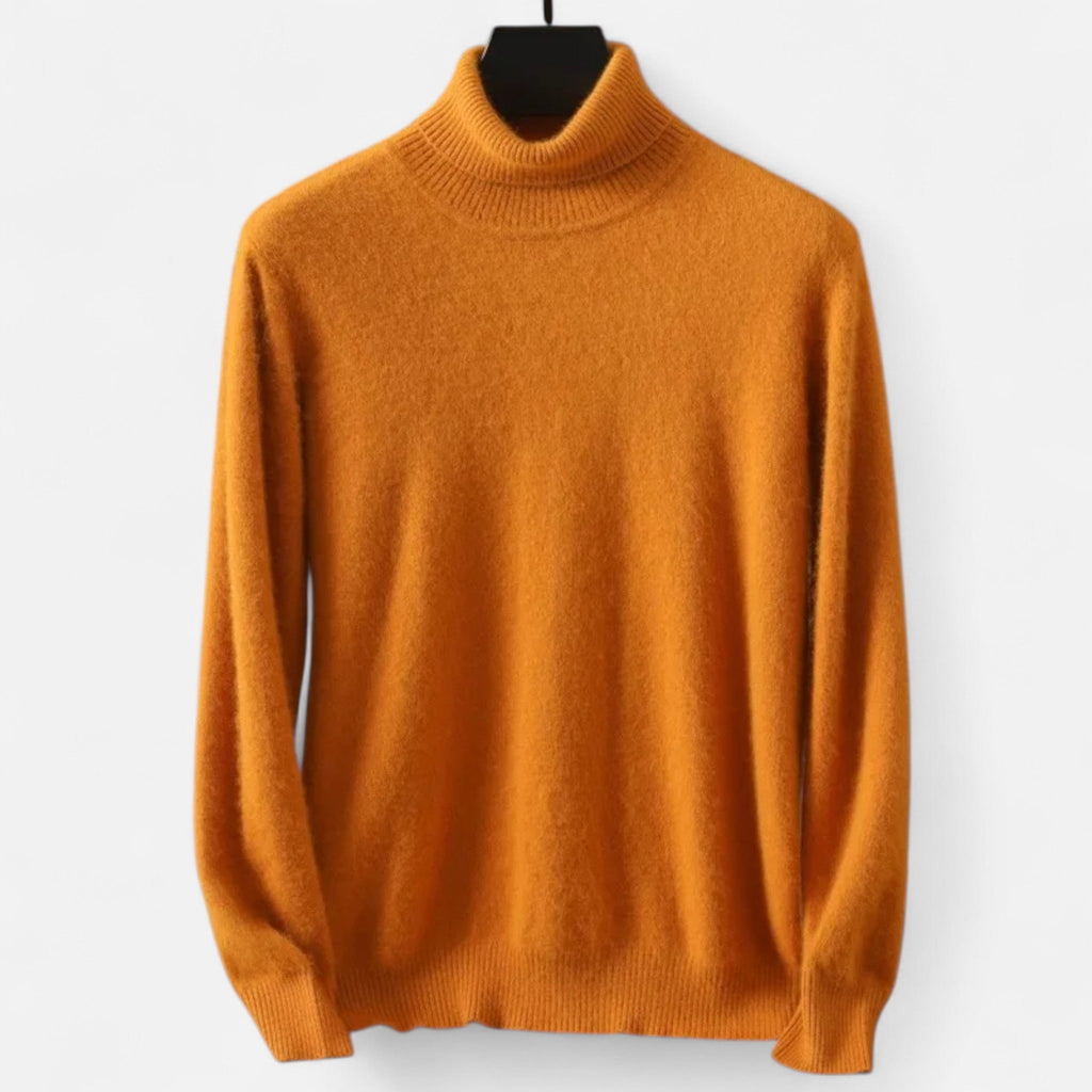 Men's plain turtleneck sweater with long sleeves