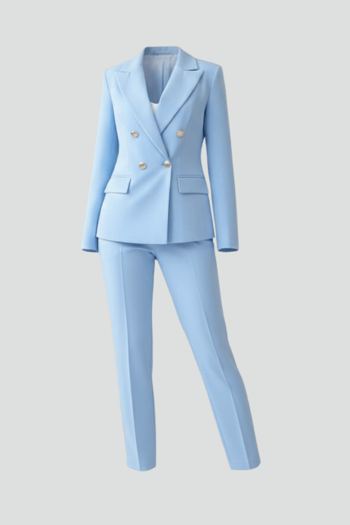 Women's blazer and matching ankle-length trouser suit set