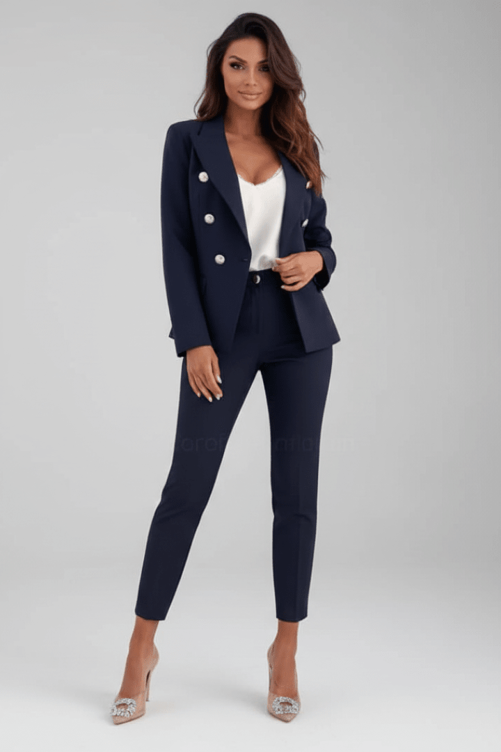 Women's blazer and matching ankle-length trouser suit set