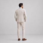 Men's three-piece suit with notch lapels, waistcoat, long sleeves and matching trousers