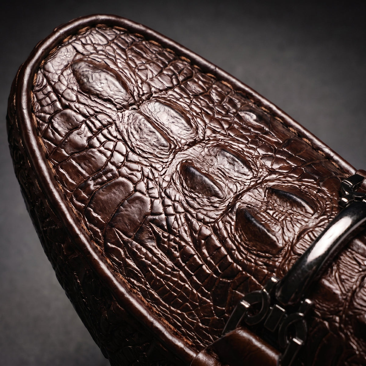Men's croc-embossed slip-on loafers with horsebit detail