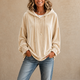 Women's relaxed velvet hoodie with drawstring hood and gathered cuffs