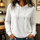 Women's plain hoodie with drawstring hood and front pockets