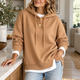 Women's layered two-tone hem hoodie with drawstring hood and long sleeves