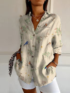Women's multicolour floral printed shirt with button front