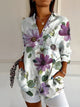 Women's multicolour floral printed shirt with button front