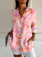 Women's multicolour floral printed shirt with button front