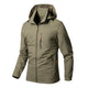 Men's hooded jacket with long sleeves, front zip and zipped pockets