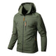 Men's hooded jacket with long sleeves, front zip and zipped pockets