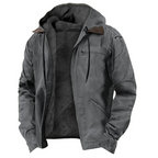 Men's hooded winter jacket with zip pockets