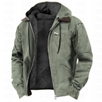 Men's hooded winter jacket with zip pockets