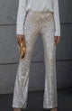 Women's High-Waisted Sequin Flared Trousers