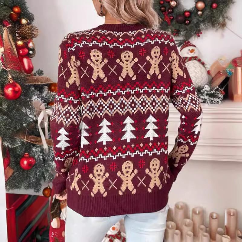 Women's Gingerbread Jacquard Christmas Jumper