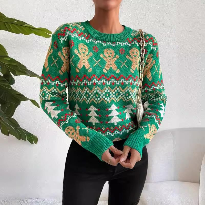 Women's Gingerbread Jacquard Christmas Jumper
