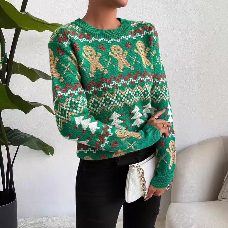 Women's Gingerbread Jacquard Christmas Jumper