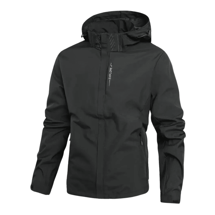 Men's plain hooded jacket with full-zip front and zipped pockets