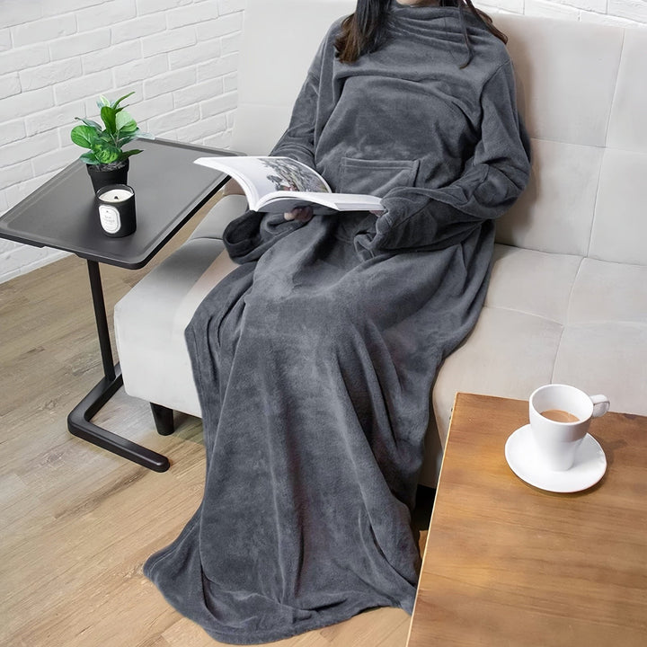Plush Wearable Blanket with Sleeves