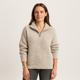 Women's knitted half-zip jumper with mock neck and long sleeves