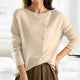 Women's plain long sleeve button-front cardigan