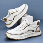 Panelled lace-up trainers with chunky contrast soles