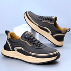 Panelled lace-up trainers with chunky contrast soles