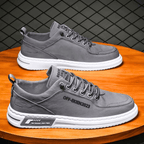 Low top lace-up sneakers with panelled upper and contrast sole