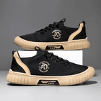 Casual lace-up sneaker with stitched panels and textured sole