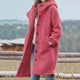 Women's Long Hooded Wool-Look Coat