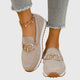Women's textured slip-on loafers with gold-tone horsebit detail