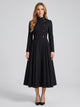 Women's A-Line Stand Collar Coat in black