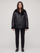 Women's Oversized Faux Shearling Aviator Jacket in black